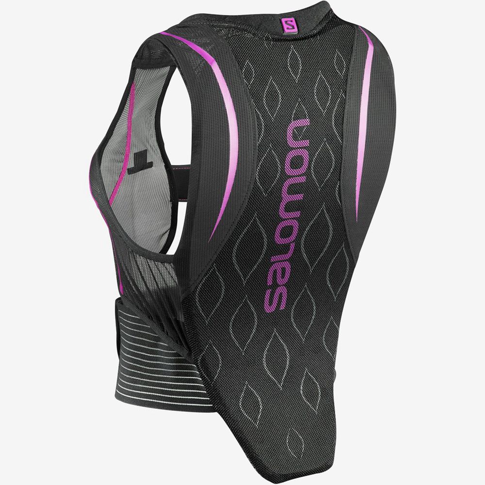 SALOMON FLEXCELL BACK PROTECTION Philippines - Women's Trail Running Packs - Black/Purple | 269087-L